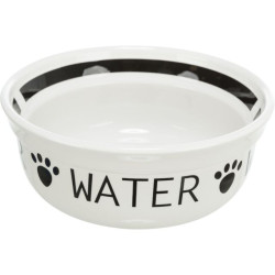 Set gamelles.2x0.6 l 15 cm blanc/noir de Trixie - Produit pour animaux dans Gamelles, distributeurs et fontaines pour chats