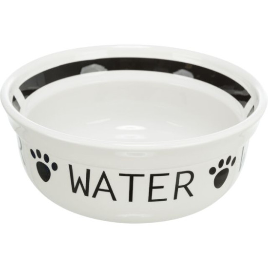 Set gamelles.2x2.6 l 25 cm blanc/noir de Trixie - Produit pour animaux dans Gamelles, distributeurs et fontaines pour chats