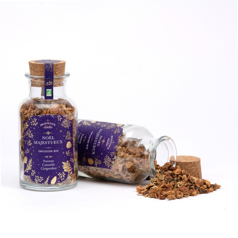Infusion noel majestueux 100g bouteille verre de Provence d’antan dans 🫖 Thés, tisanes et infusions