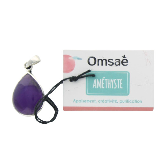 Pendentif amethyste argent 925 forme goutte de Herboristerie et Esotérisme à Libourne dans 💎 Bijoux et accessoires ésotériques