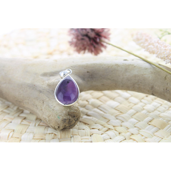 Pendentif amethyste argent 925 forme goutte de Herboristerie et Esotérisme à Libourne dans 💎 Bijoux et accessoires ésotériques