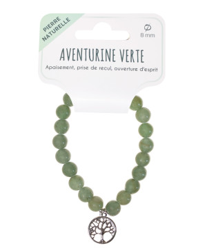 Bracelet aventurine verte +8 mm + arbre de vie de Herboristerie et Esotérisme à Libourne dans 💎 Bijoux et accessoires ésotéri...