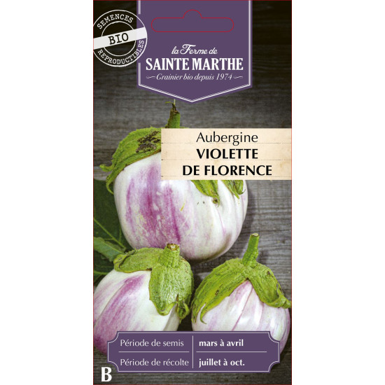 Aubergine violetta di firenze bio - sainte marth de La Ferme de Sainte Marthe - Graines BIO dans Graines de Aubergine