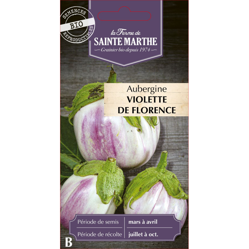 Aubergine violetta di firenze bio - sainte marth de La Ferme de Sainte Marthe - Graines BIO dans Graines de Aubergine