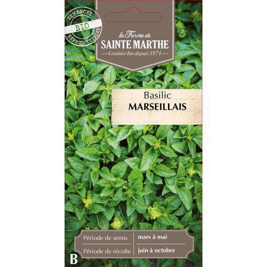 Basilic marseillais bio - ferme sainte marthe de La Ferme de Sainte Marthe - Graines BIO dans Graines de Basilic