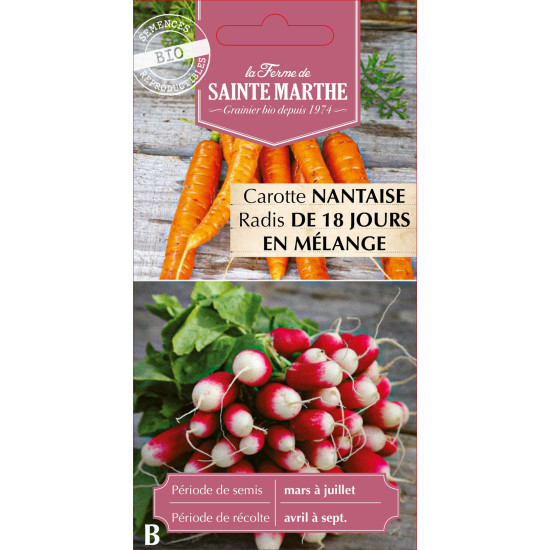 Carotte-radis (carot nant-18) bio - sainte marth de La Ferme de Sainte Marthe - Graines BIO dans Graines de Carotte