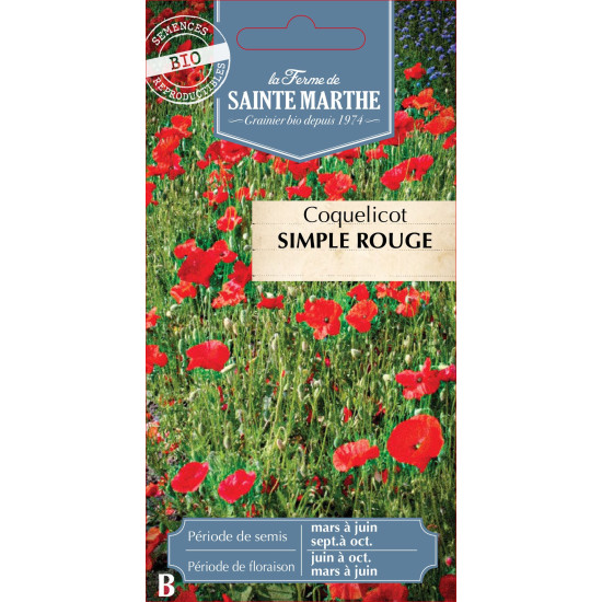 Coquelicot simple rouge bio -ferme sainte marthe de La Ferme de Sainte Marthe - Graines BIO dans Graines de fleurs en C