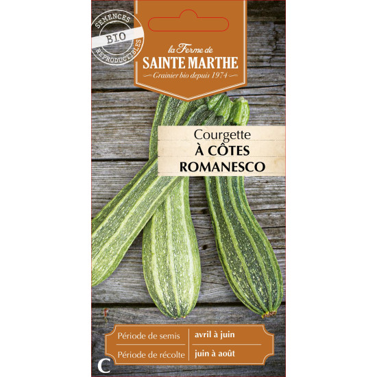 Courgette a cotes romanesco bio - sainte marthe de La Ferme de Sainte Marthe - Graines BIO dans Graines de Courgette - Courge