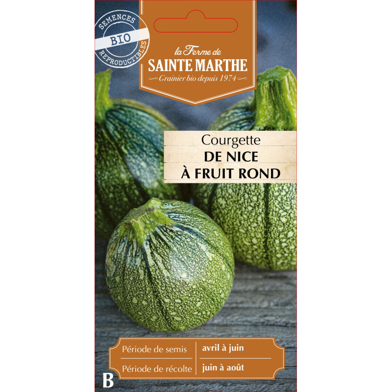 Courgette de nice a fruit rond bio -sainte marth de La Ferme de Sainte Marthe - Graines BIO dans Graines de Courgette - Courge
