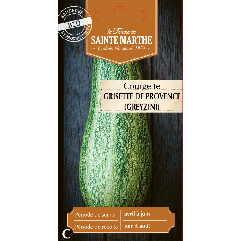 Courgette greyzini bio - ferme sainte marthe de La Ferme de Sainte Marthe - Graines BIO dans Graines de Courgette - Courge