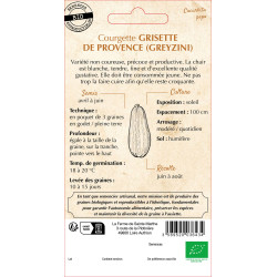 Courgette greyzini bio - ferme sainte marthe de La Ferme de Sainte Marthe - Graines BIO dans Graines de Courgette - Courge