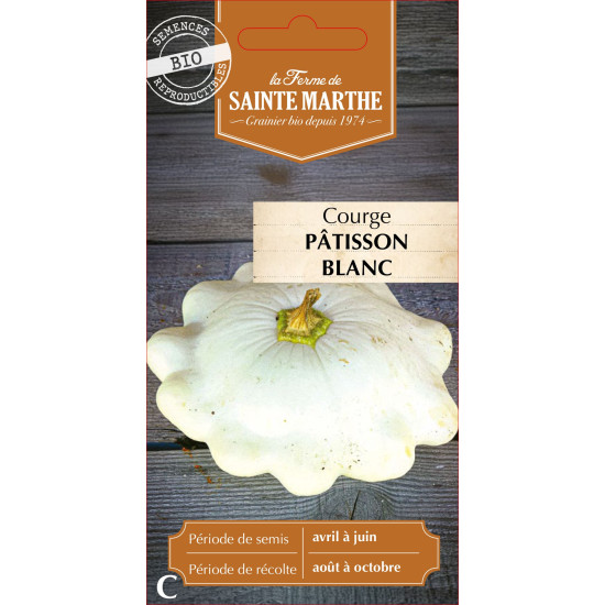 Courgette patisson blanc bio -ferme sainte marth de La Ferme de Sainte Marthe - Graines BIO dans Graines de Courgette - Courge