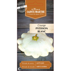 Courgette patisson blanc bio -ferme sainte marth de La Ferme de Sainte Marthe - Graines BIO dans Graines de Courgette - Courge