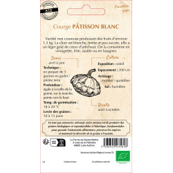 Courgette patisson blanc bio -ferme sainte marth de La Ferme de Sainte Marthe - Graines BIO dans Graines de Courgette - Courge