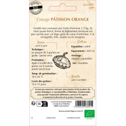 Courgette patisson orange bio - sainte marthe de La Ferme de Sainte Marthe - Graines BIO dans Graines de Courgette - Courge
