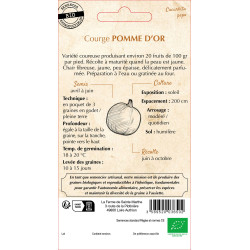 Courgette pomme d'or bio - ferme sainte marthe de La Ferme de Sainte Marthe - Graines BIO dans Graines de Courgette - Courge