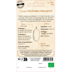 Courgette vegetable spaghetti bio - sainte marth de La Ferme de Sainte Marthe - Graines BIO dans Graines de Courgette - Courge