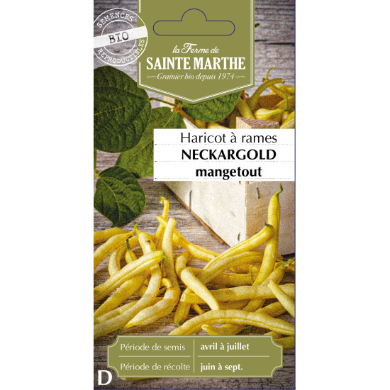 Haricot a rame neckargold bio 80g - sainte marth de La Ferme de Sainte Marthe - Graines BIO dans Graines de Haricot