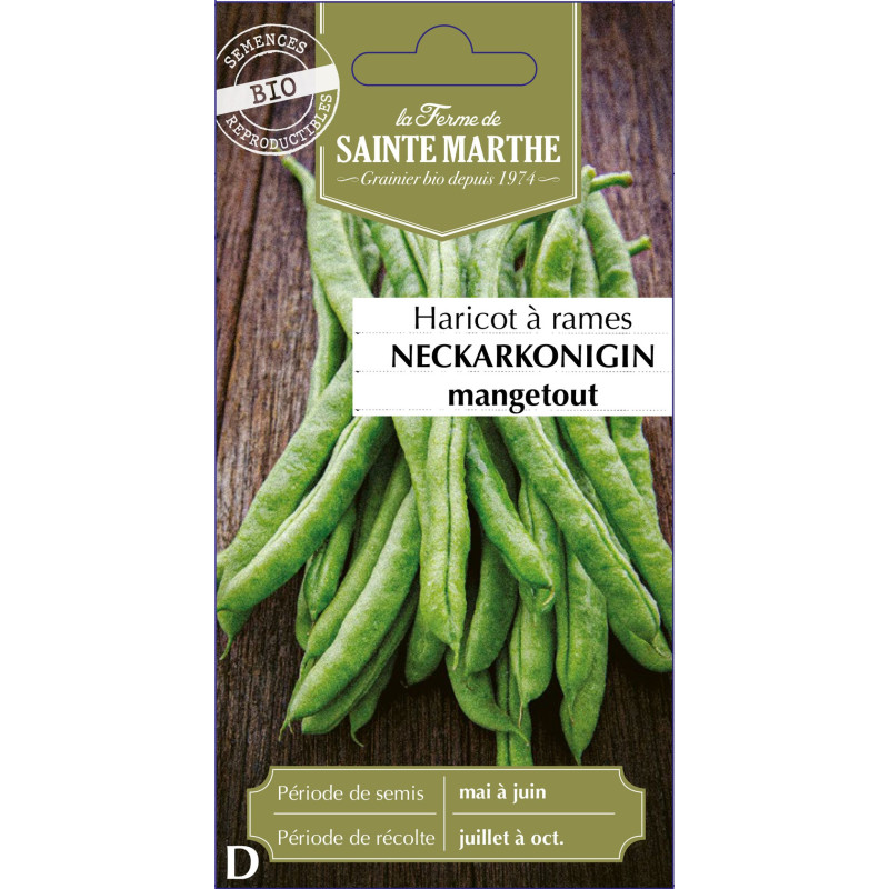 Haricot a rame neckarkoningin 80g -sainte marthe de La Ferme de Sainte Marthe - Graines BIO dans Graines de Haricot