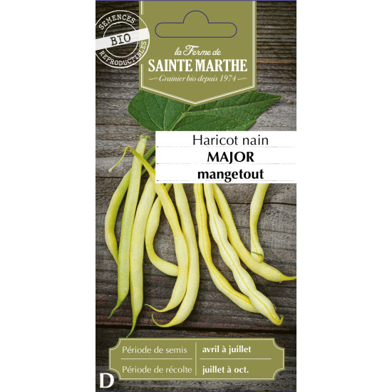 Haricot nain beurre major bio 80g - sainte marth de La Ferme de Sainte Marthe - Graines BIO dans Graines de Haricot