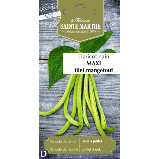 Haricot nain filet maxi bio -ferme sainte marthe de La Ferme de Sainte Marthe - Graines BIO dans Graines de Haricot