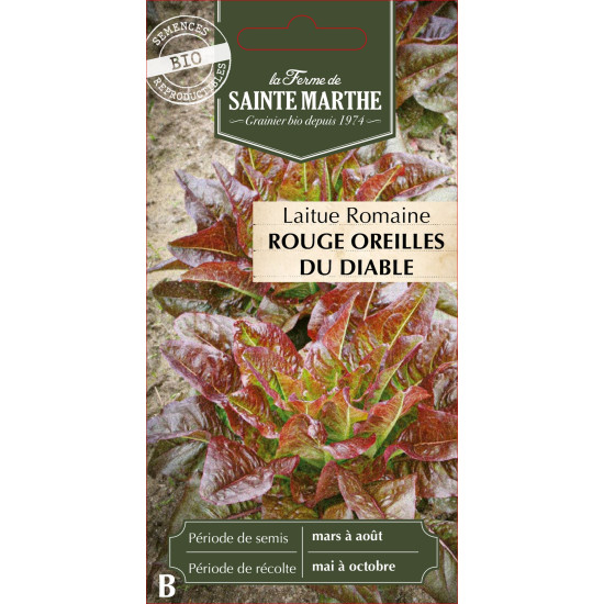 Laitue rouge oreille du diable bio -sainte marth de La Ferme de Sainte Marthe - Graines BIO dans Graines de Salade - Laitue