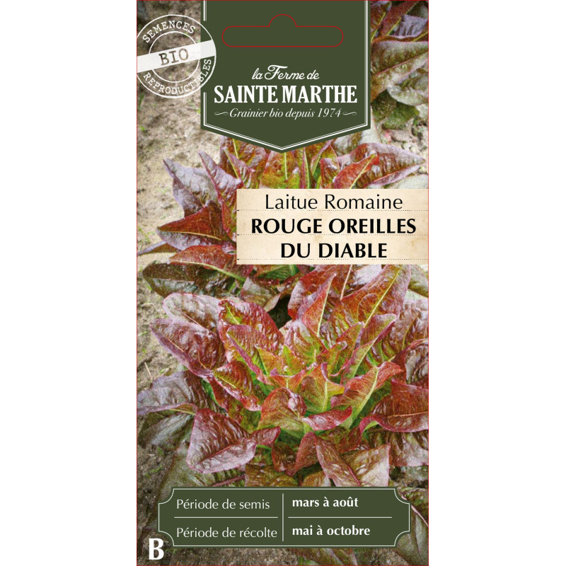 Laitue rouge oreille du diable bio -sainte marth de La Ferme de Sainte Marthe - Graines BIO dans Graines de Salade - Laitue