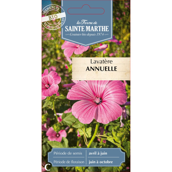 Lavatere annuel bio - ferme sainte marthe de La Ferme de Sainte Marthe - Graines BIO dans Graines de fleurs en L