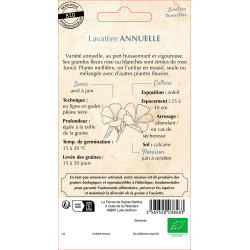 Lavatere annuel bio - ferme sainte marthe de La Ferme de Sainte Marthe - Graines BIO dans Graines de fleurs en L