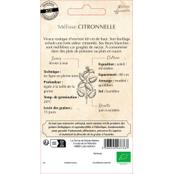 Melisse citronnelle bio - ferme sainte marthe de La Ferme de Sainte Marthe - Graines BIO dans Graines d'autres aromatiques