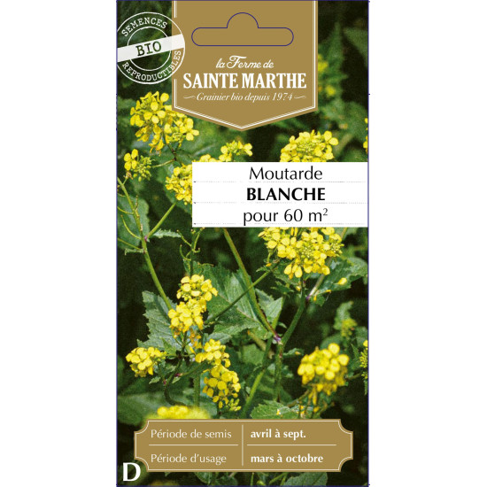 Moutarde blanche bio - ferme sainte marthe de La Ferme de Sainte Marthe - Graines BIO dans Graines d'autres aromatiques