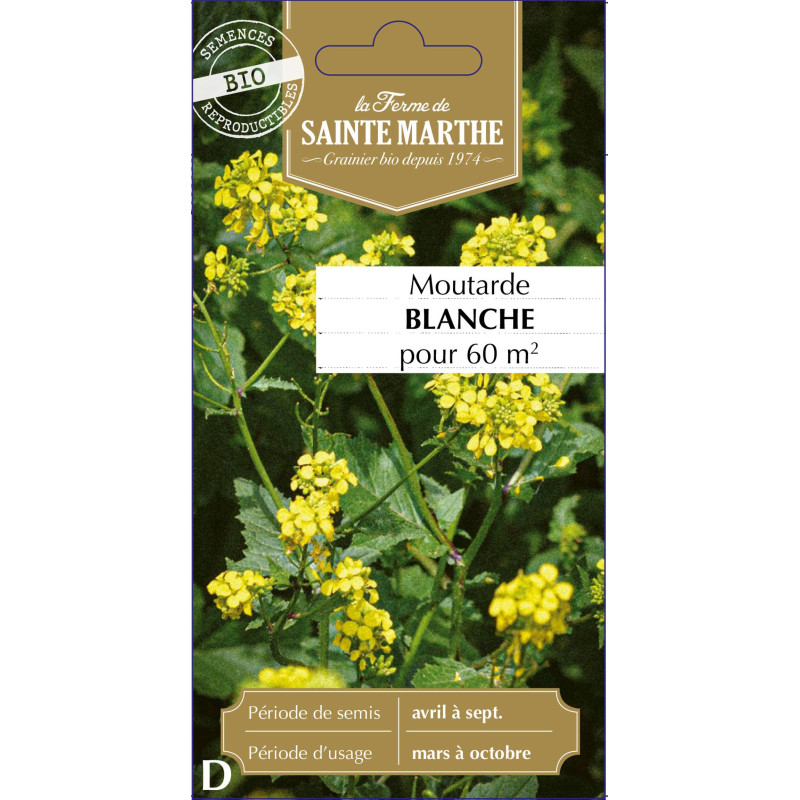 Moutarde blanche bio - ferme sainte marthe de La Ferme de Sainte Marthe - Graines BIO dans Graines d'autres aromatiques