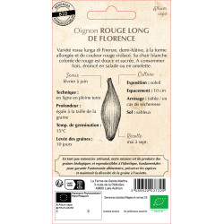 Oignon rouge long de florence bio - sainte marth de La Ferme de Sainte Marthe - Graines BIO dans Oignon - Ail - echalote à semer