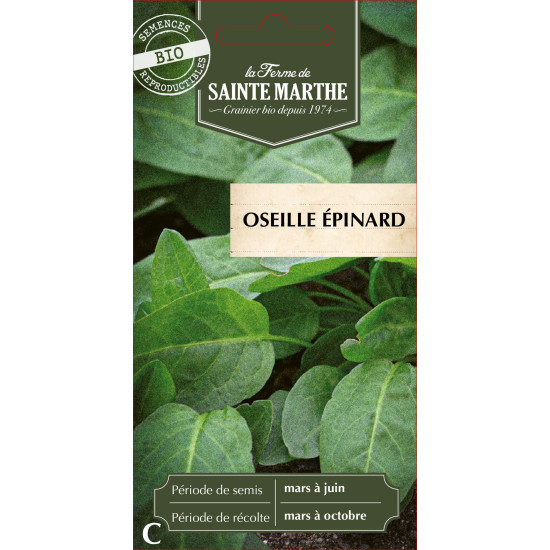 Oseille epinard bio - ferme sainte marthe de La Ferme de Sainte Marthe - Graines BIO dans Graines de Salade - Laitue