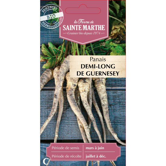 Panais 1/2 long de guernesey bio - sainte marthe de La Ferme de Sainte Marthe - Graines BIO dans Oignon - Ail - echalote à semer