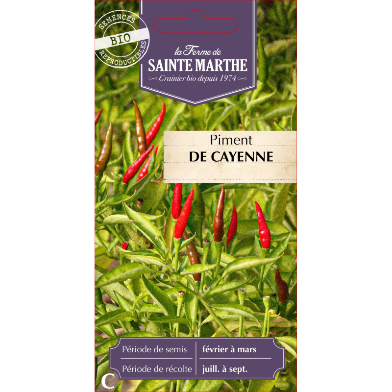 Piment de cayenne bio - ferme sainte marthe de La Ferme de Sainte Marthe - Graines BIO dans Graines de Piment