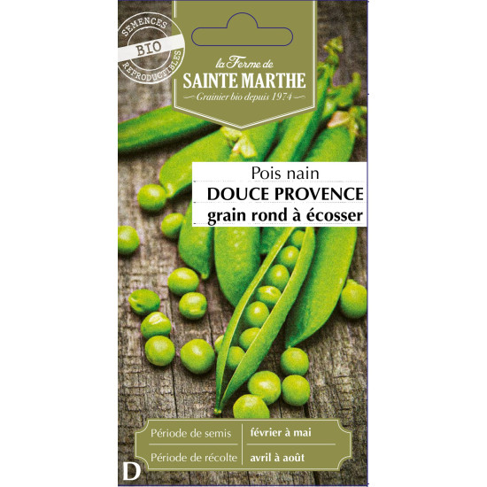 Pois nain douce provence bio 80g - sainte marthe de La Ferme de Sainte Marthe - Graines BIO dans Graines de Pois