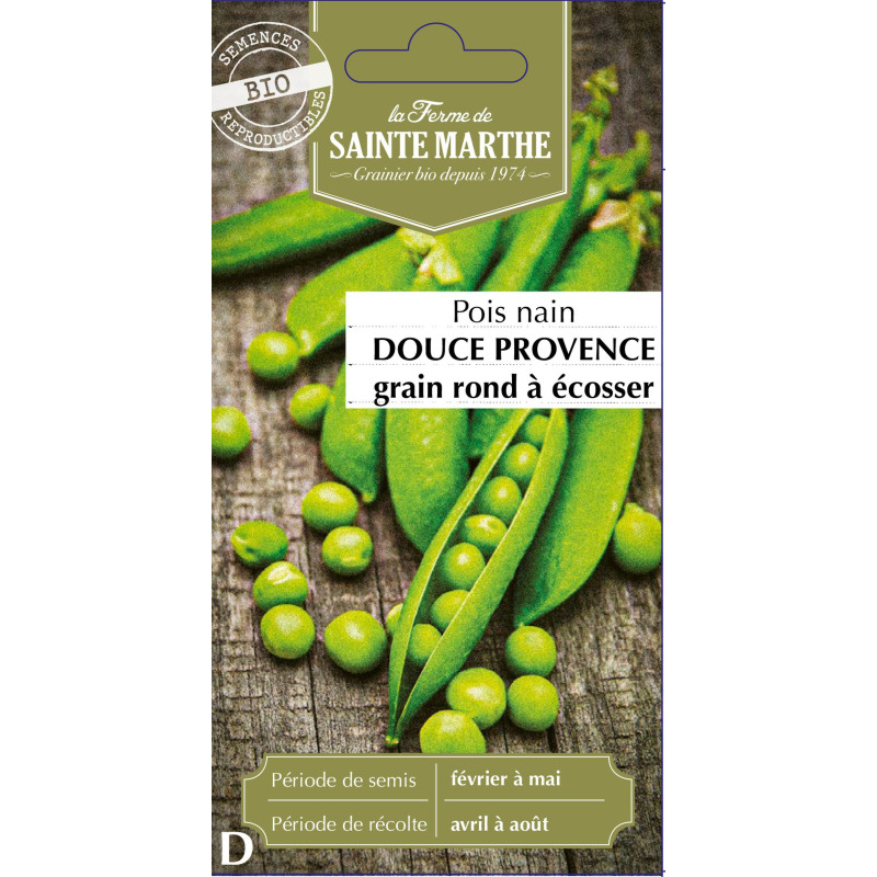 Pois nain douce provence bio 80g - sainte marthe de La Ferme de Sainte Marthe - Graines BIO dans Graines de Pois