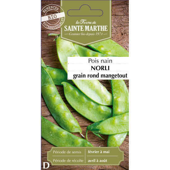 Pois nain mangetout norli bio - sainte marthe de La Ferme de Sainte Marthe - Graines BIO dans Graines de Pois