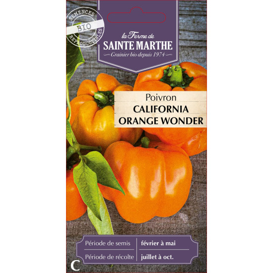 Poivron california orang wonder -sainte marthe de La Ferme de Sainte Marthe - Graines BIO dans Graines de Poivron