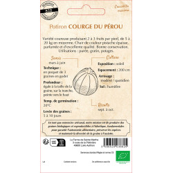 Potiron courge du perou bio -ferme sainte marthe de La Ferme de Sainte Marthe - Graines BIO dans Graines de Potiron - Citrouille