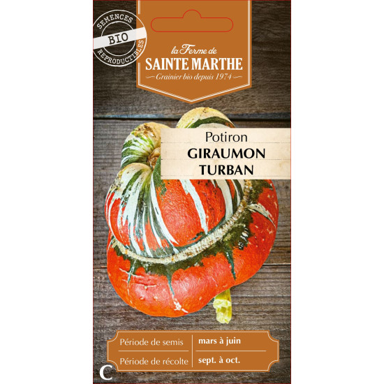 Potiron giraumon turban bio -ferme sainte marthe de La Ferme de Sainte Marthe - Graines BIO dans Graines de Potiron - Citrouille
