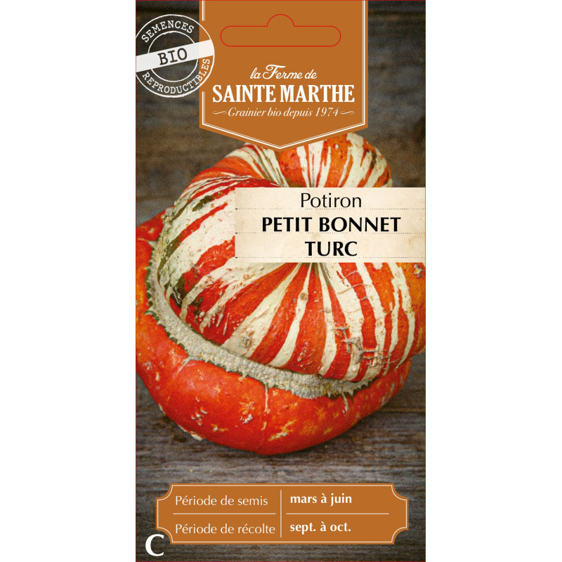 Potiron petit bonnet turc bio - sainte marthe de La Ferme de Sainte Marthe - Graines BIO dans Graines de Potiron - Citrouille