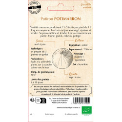 Potiron potimarron bio - ferme sainte marthe de La Ferme de Sainte Marthe - Graines BIO dans Graines de Potiron - Citrouille
