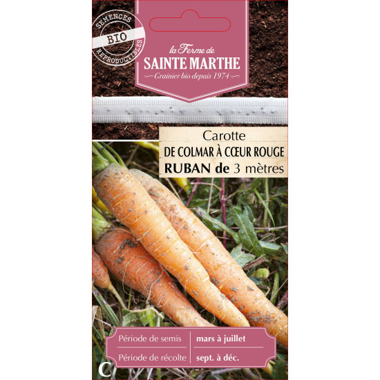 Ruban carotte de colmar a c. 2 bio -sainte marth de La Ferme de Sainte Marthe - Graines BIO dans Graines de Carotte
