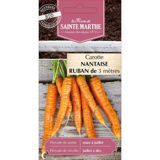 Ruban carotte nantaise ameliore -sainte marthe de La Ferme de Sainte Marthe - Graines BIO dans Graines de Carotte