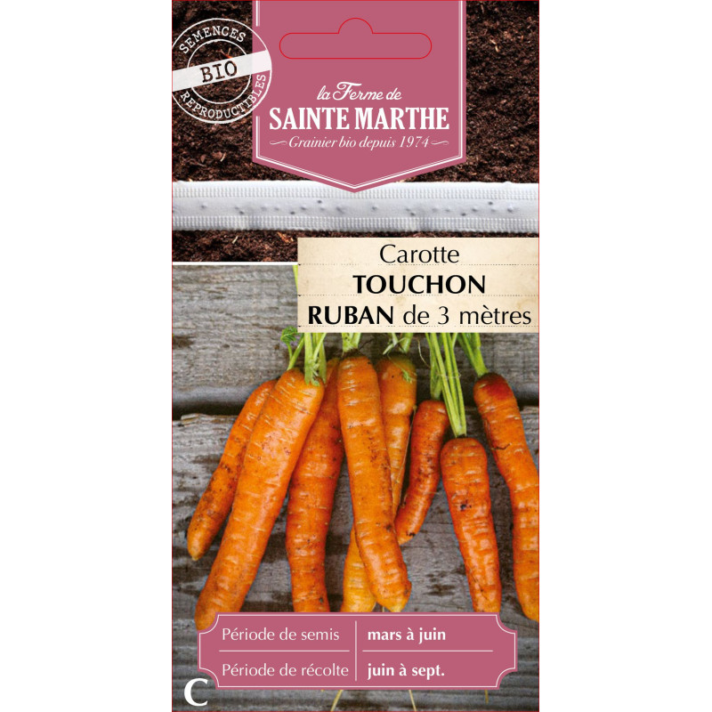 Ruban carotte touchon bio - ferme sainte marthe de La Ferme de Sainte Marthe - Graines BIO dans Graines de Carotte