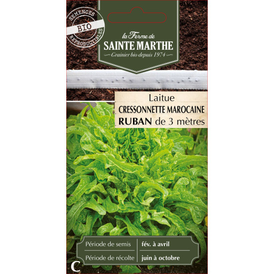 Ruban laitue cressonette maro bio - sainte marth de La Ferme de Sainte Marthe - Graines BIO dans Graines de plantes aromatiques