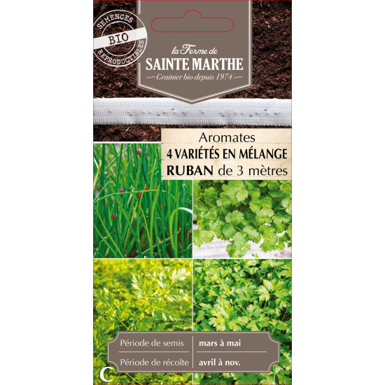 Ruban melange aromatique -sainte marthe de La Ferme de Sainte Marthe - Graines BIO dans Graines d'autres aromatiques
