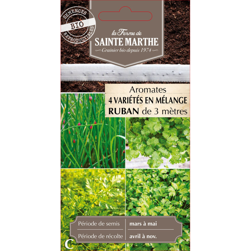 Ruban melange aromatique -sainte marthe de La Ferme de Sainte Marthe - Graines BIO dans Graines d'autres aromatiques